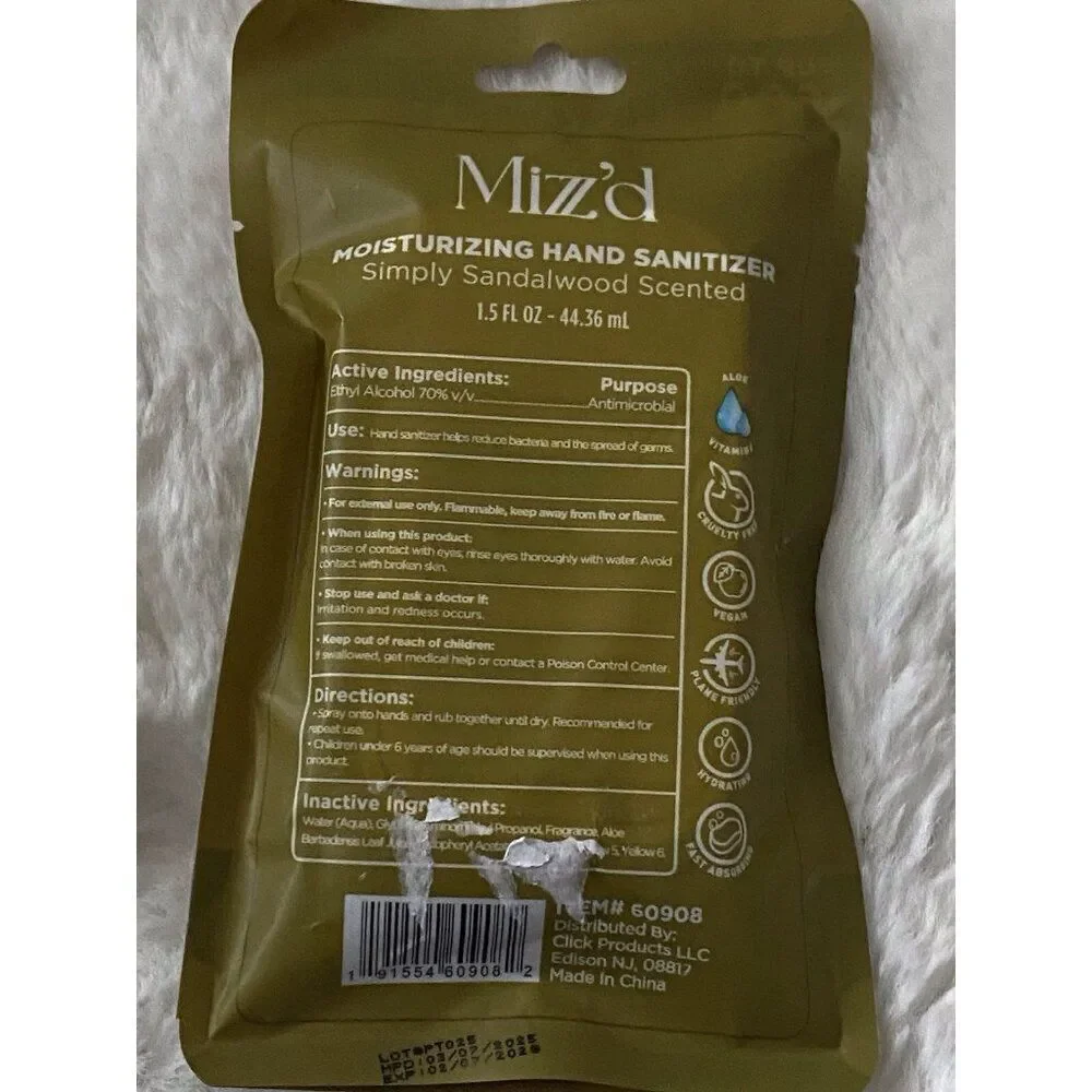 Mizzz’d Scented‎ Hand Sanitizer Spray 1.5 Fl Oz Simply Sandalwood Moisturizing